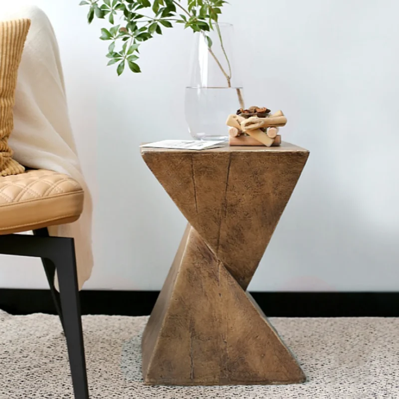 Lightweight Concrete Accent Table,Modern Geometry Side Table for Indoor and Outdoor,Small Bedside End Table Sofa Vanity Coffee - Image 3