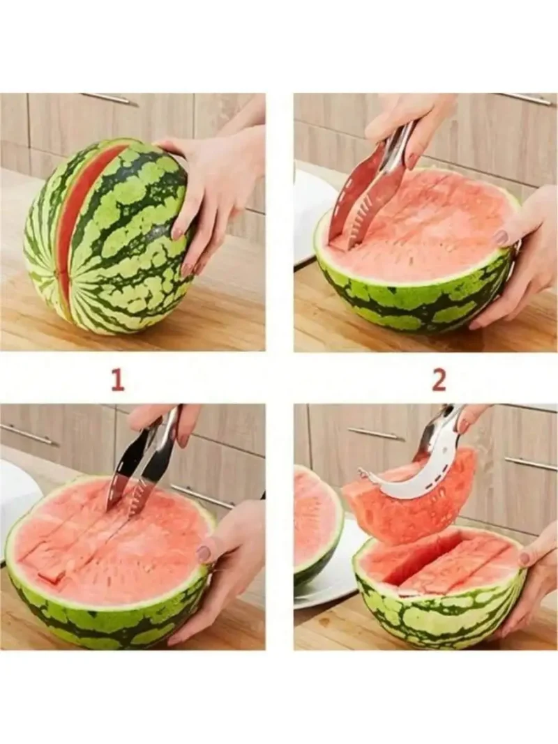 1pc, Cutting Watermelon Block Slicer Cutter, Watermelon Fruit Splitter, Stainless Steel Cutting Watermelon Tool, Kitchen Gadgets - Image 6