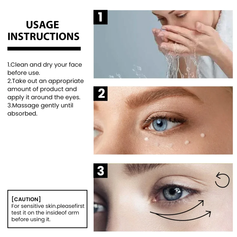 Instant Firming Eye Cream Firming Skin Around Eyes Reduce Dark Circles Eye Bags Moisturizing Eye Massage Cream Skin Care 15ml - Image 4
