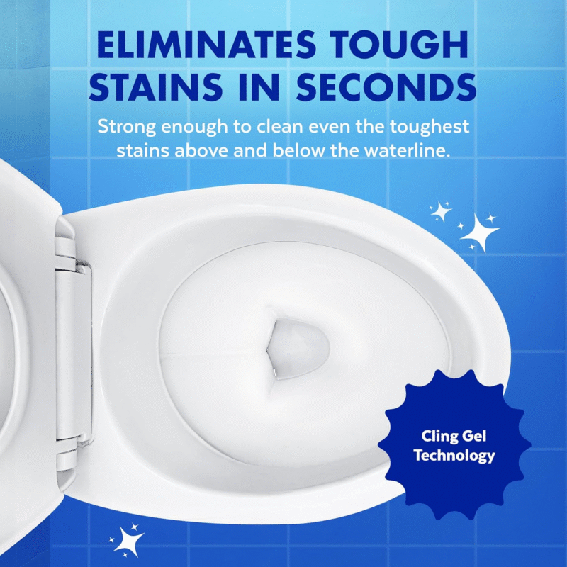Lysol Toilet Bowl Cleaner, Max Strength Bathroom Cleaning Supplies, Toilet Bowl Cleaner Clinging Gel, Home Essential, Instant Stain Removal, Disinfecting and Deodorizing, Bleach Free, 24 oz (2 ct) - Image 3