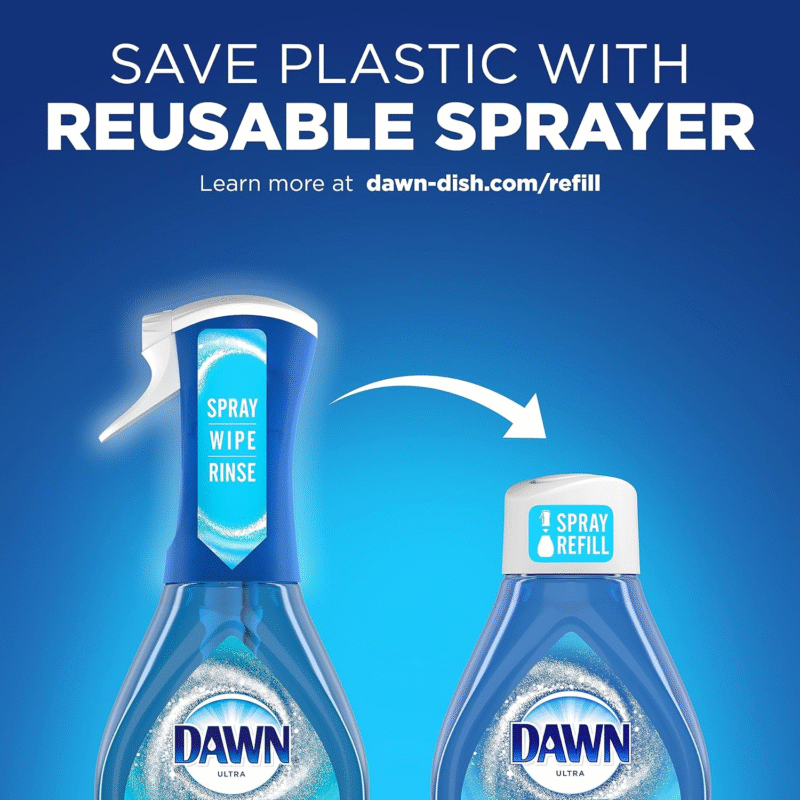 Dawn Platinum Powerwash Dish Spray, Dish Soap Liquid, Fresh Scent Bundle, 1 Spray (16oz) + 3 Refills (16oz each)(Pack of 4) - Image 6