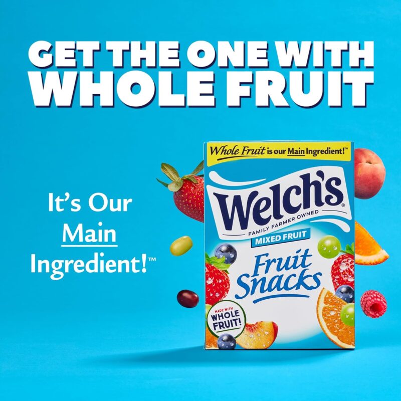 Welch's Fruit Snacks, Mixed Fruit Snack Box, Gluten Free, 0.8oz Snack Packs (Pack of 40) - Image 4