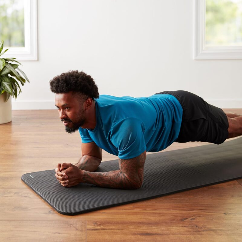Extra Thick 1/2 Inch Exercise Yoga Mat with Carrying Strap, Cushioned Support for Fitness & Gym Workouts - Image 7