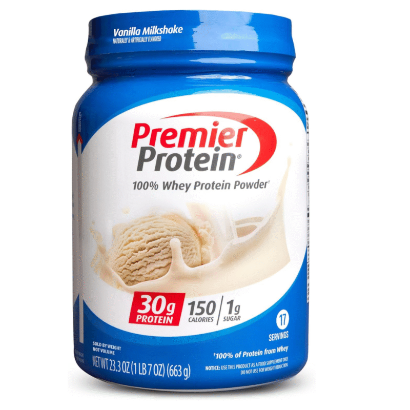 Premier Protein Powder, Vanilla Milkshake, 30g Protein, 1g Sugar, 100% Whey Protein, Keto Friendly, No Soy Ingredients, Gluten Free, 17 Servings, 23.3 Ounces